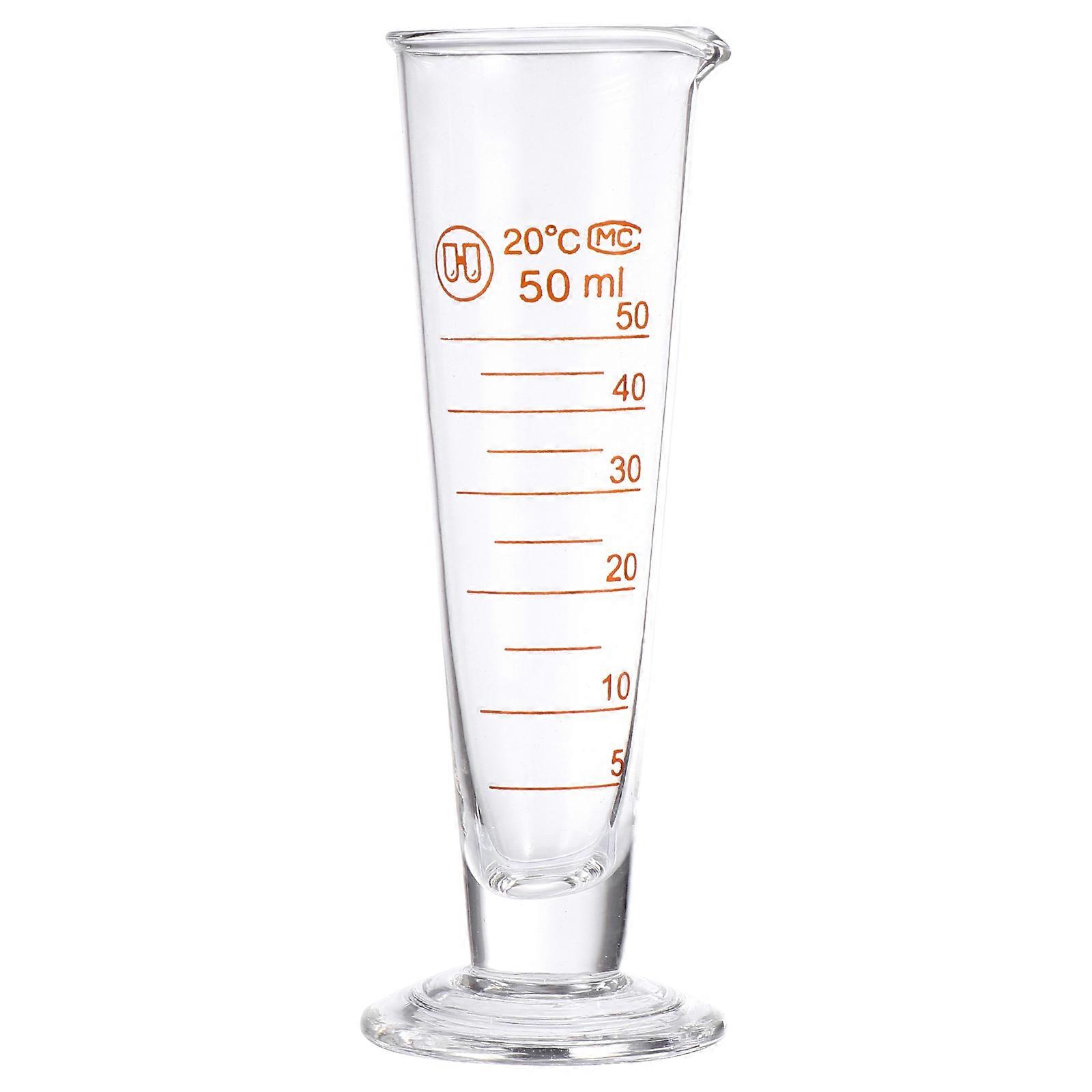 Glass Measuring Cups Transparent for Laboratory Use 2Pcs Round Base