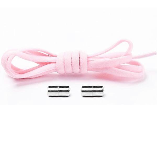 Stylish Shoelaces with Metal Lock (Elastic) Light Pink