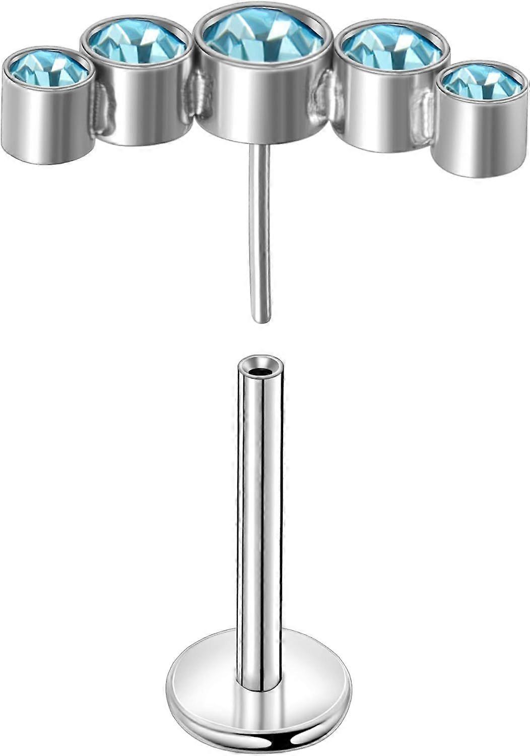 Threadless Flat Back Stud Earrings Implant Grade F136 titanium Climber Cartilage