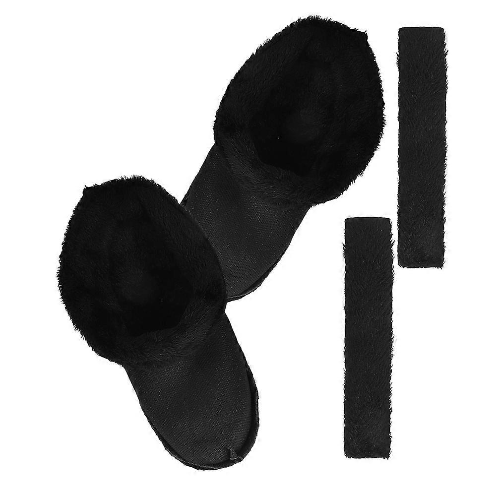 Black Winter Shoe Liners Plush Removable Cozy Inserts for Shoes 1Pair