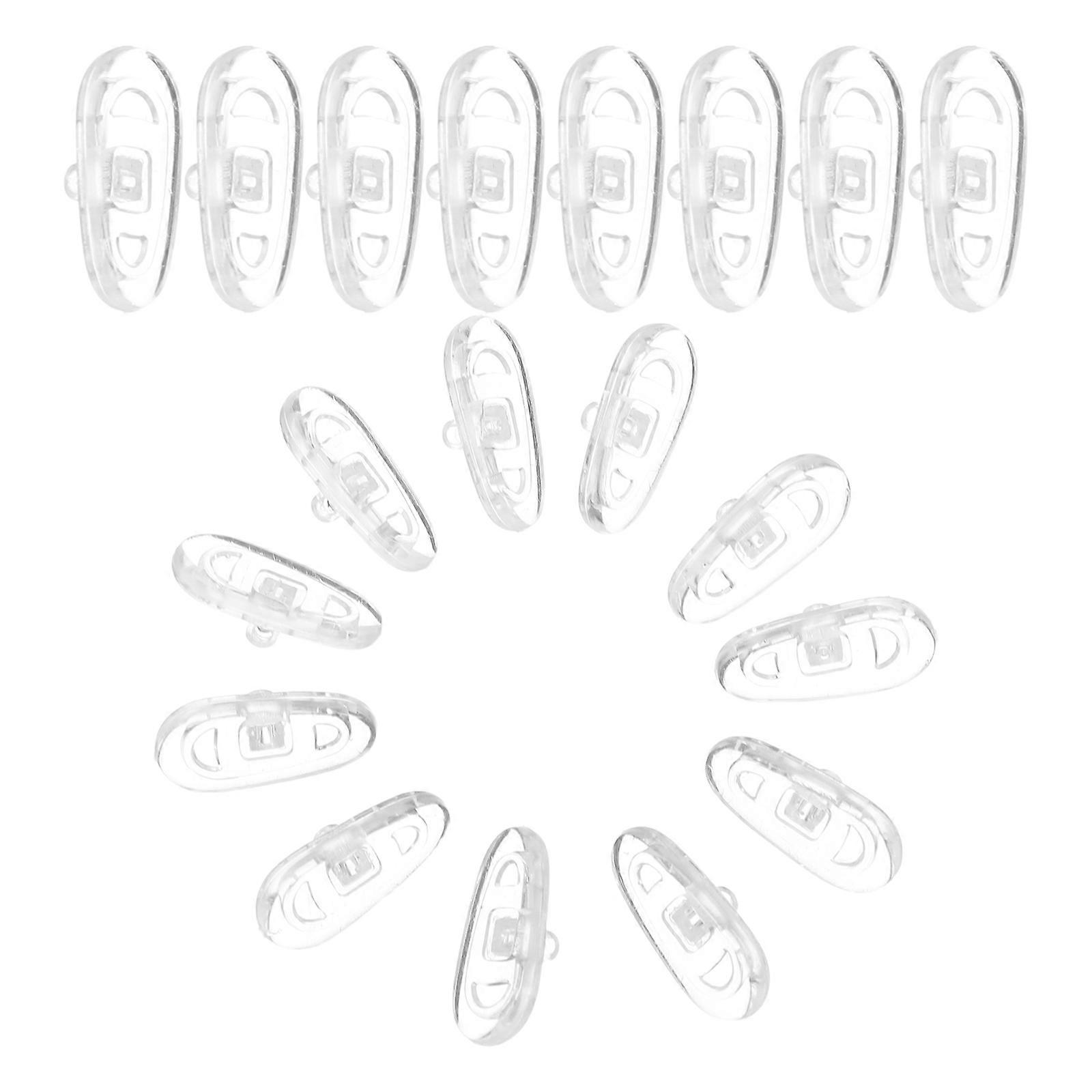 Push-in Transparent Silicone Eyeglass Nose Pads Soft Cushions 25Pcs