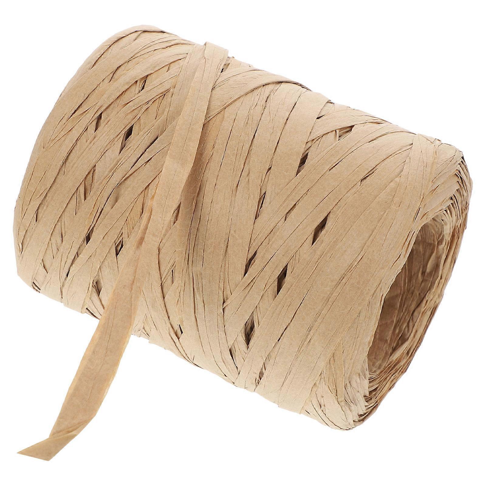 Eco-Friendly Raffia Paper Ribbon for DIY 1Roll Natural Craft Wrapping String