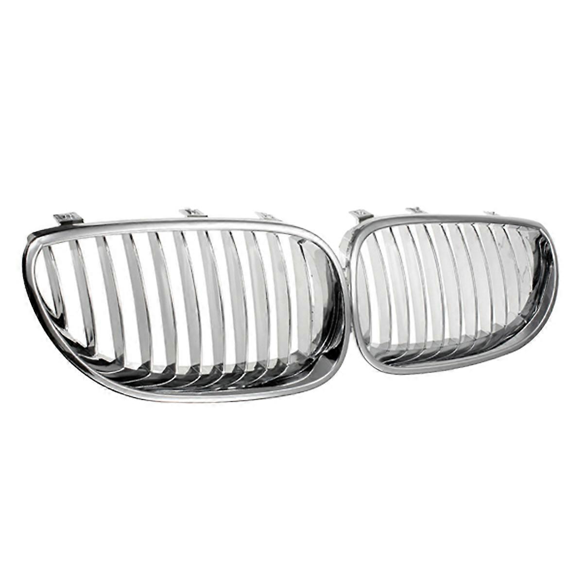 Front Bumper Chrome Sport Wide Kidney Grille Grill For-BMW E60 E61 5 Series M5 2003-2009 51137065701 Silver