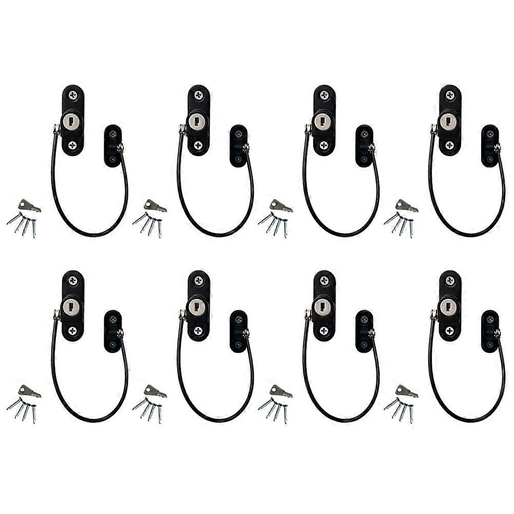 8PCS Child Protection Window Restrictor Adjustable Window Lock Child Safety Stopper Falling Prevention Security Locks-A
