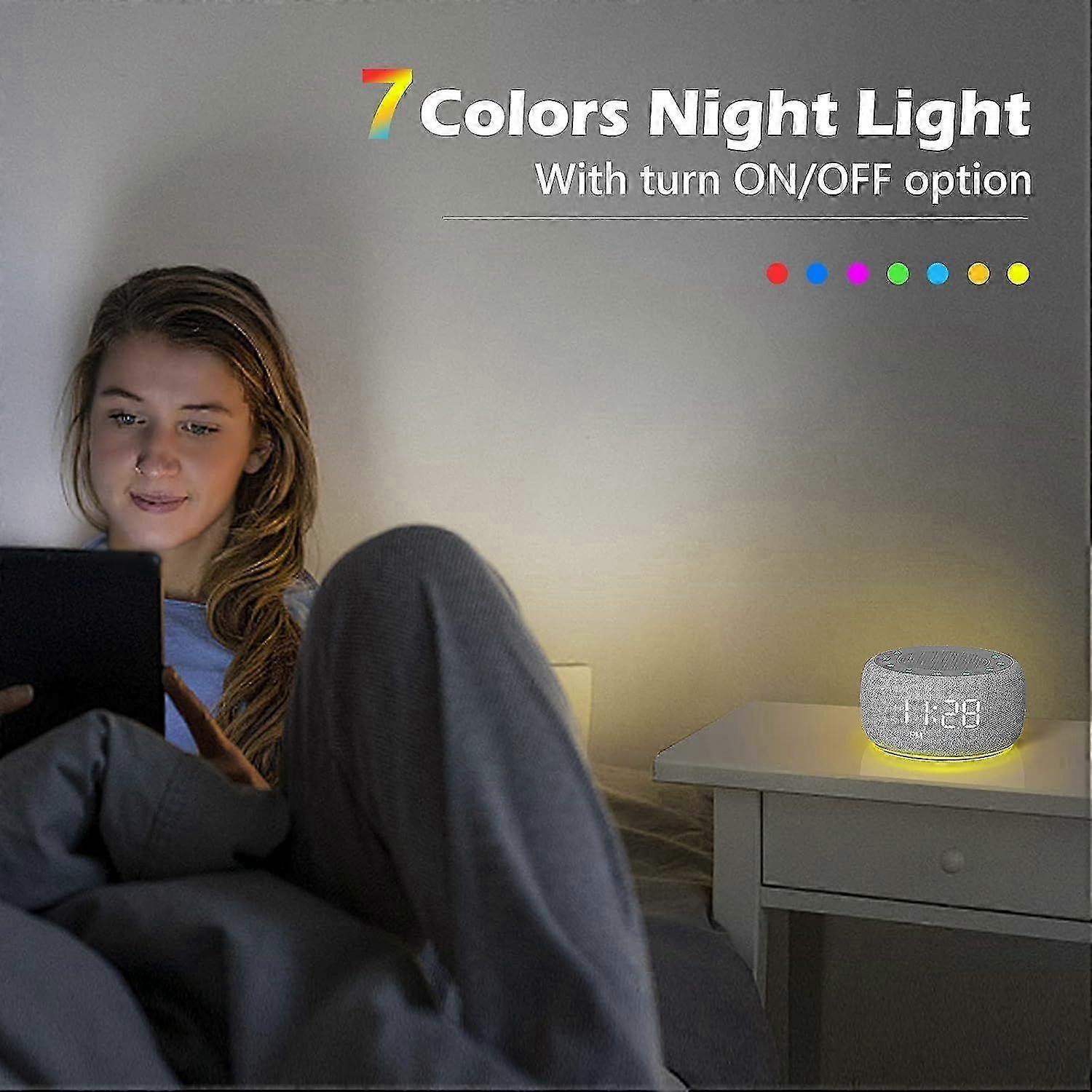 2025 Latest Model  Sound Machine & Alarm Clock 2-in-1, 18 Soothing Sound, 7 Night Light, S