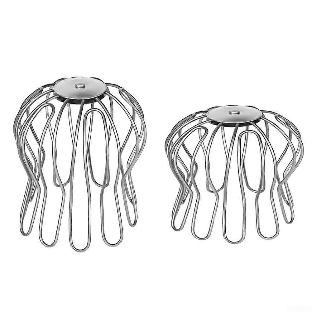 2PCS Gutter Guard Zinc Wire Leaf Catcher Basket Downspout Filter Clog Roof and Garden Use