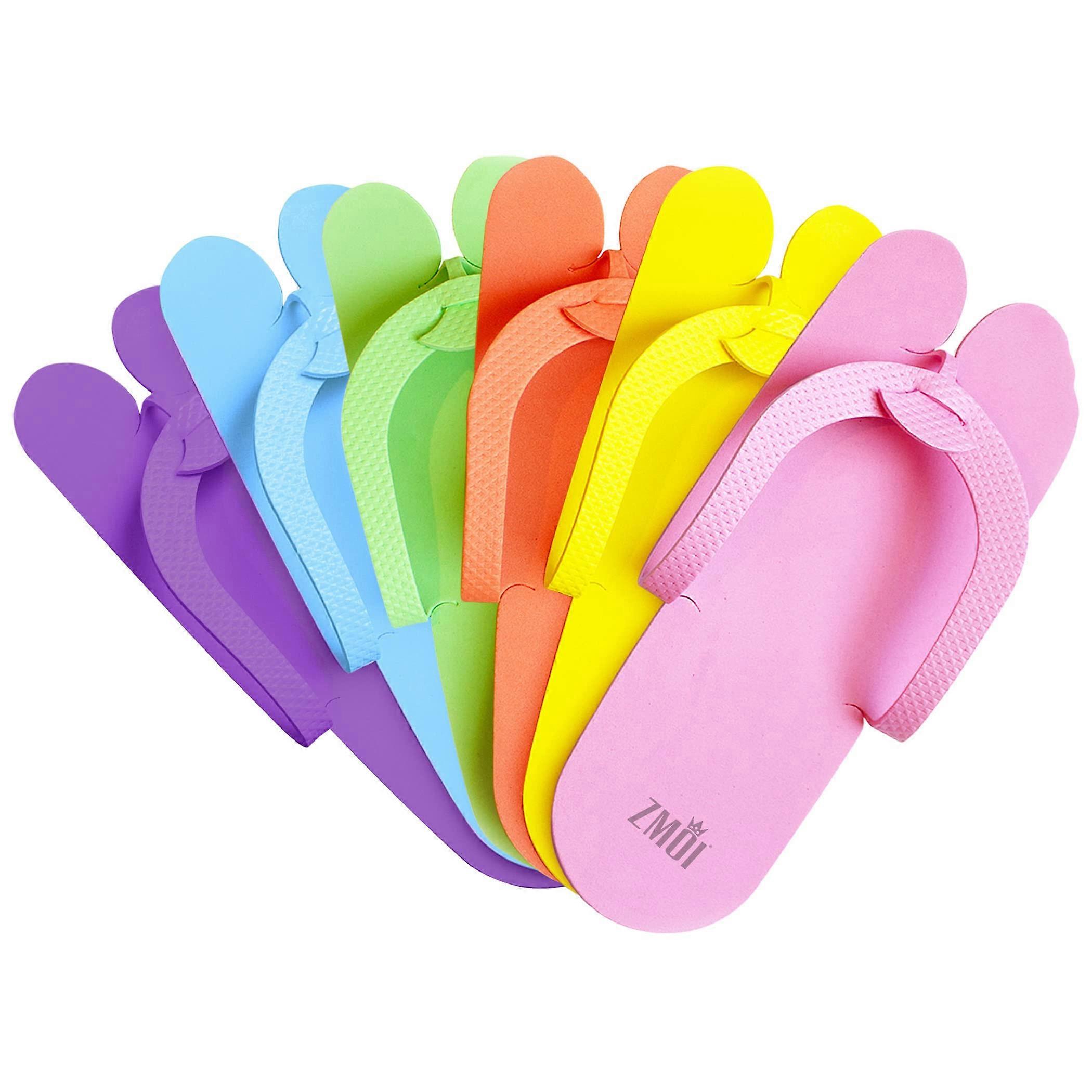 12 Pairs Pedicure Slippers AntiSlip EVA Foam One Size Fits All Flip Flops for Spa and Salon