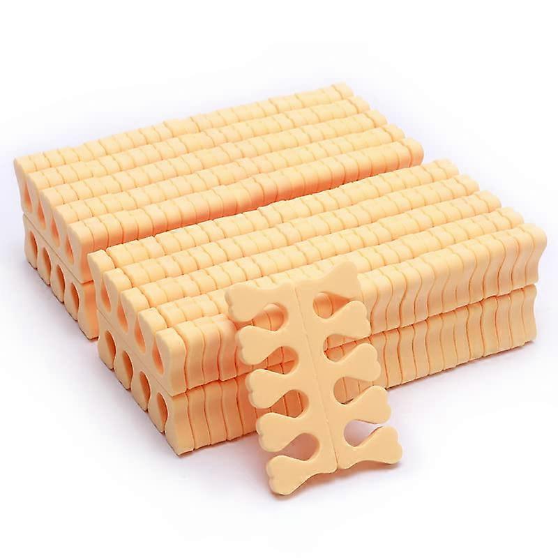 100PCS Soft Foam Toe Separator for Pedicure and Nail Polish Application, Reusable Orange Spacers