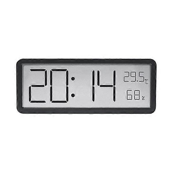 Digital Wall Clock Humidity Display Electronic Clock BLACK Black