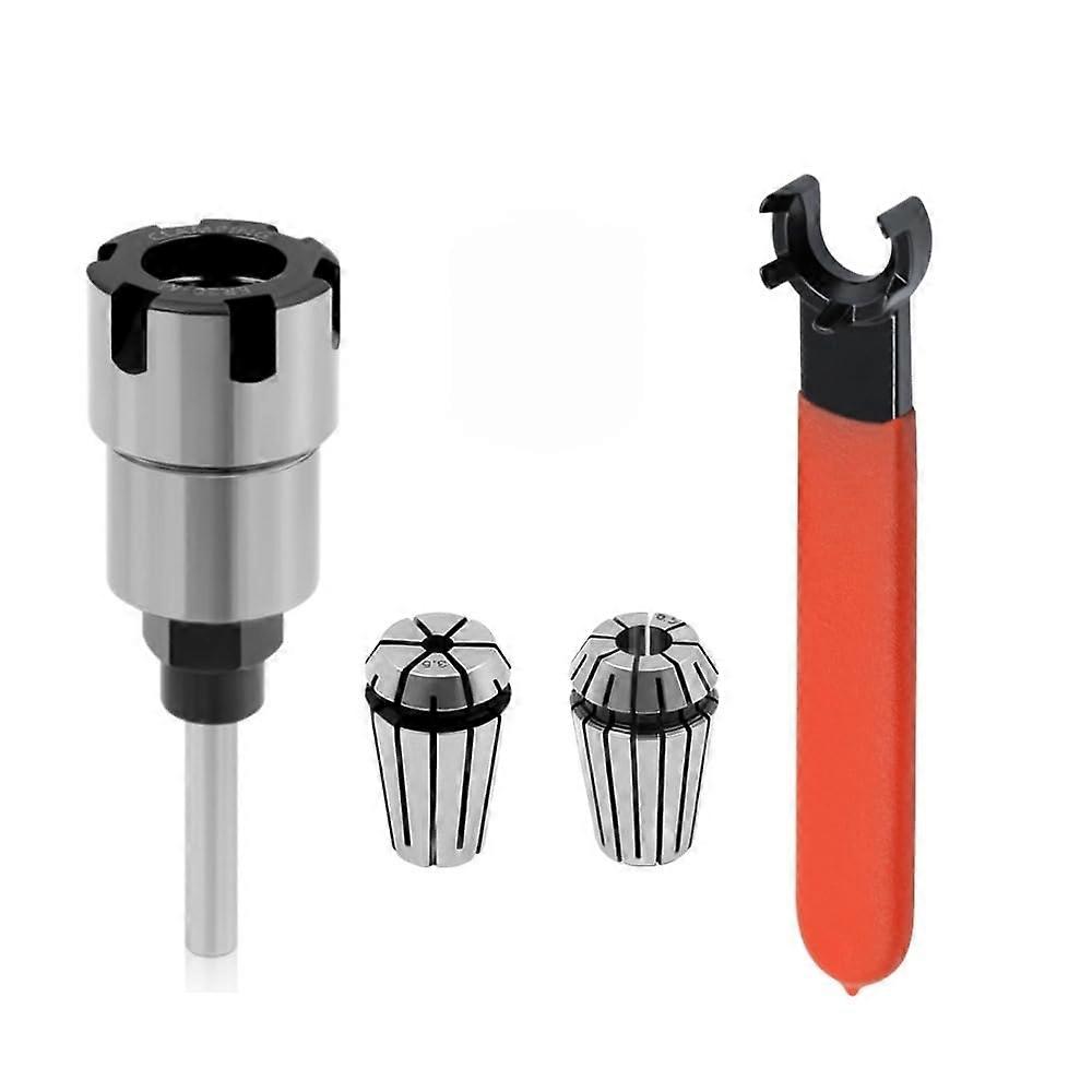 1/4 and 1/2 Inch Router Collet Extension with ER20/ER16 Chuck, MultiShank Adapter for Extended Cutting Reach