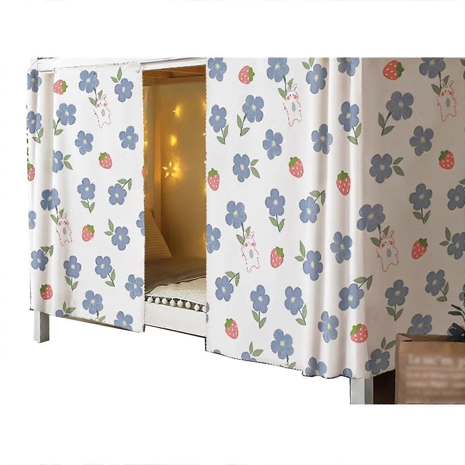 Bunk Bed Curtains for Bottom Bunk Privacy and Light Blocking, Breathable Rabbit Design, 1.15M Set