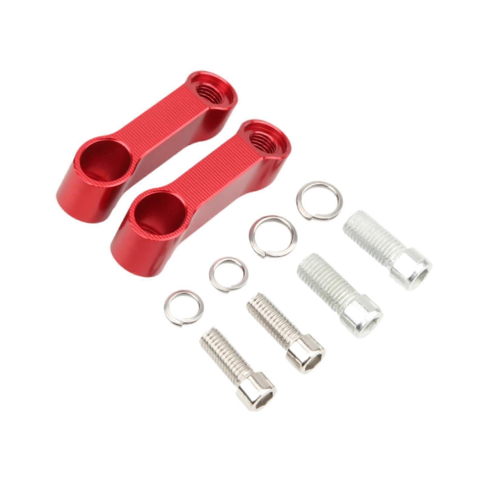 Motorcycle Mirror Extender Aluminum Alloy Rearview Mount Red Easy Installation Stable Performance