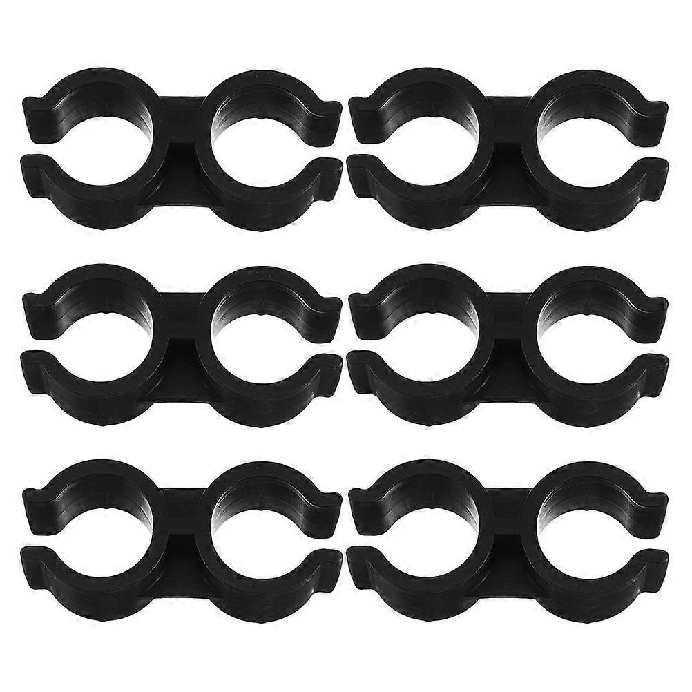 6pcs Double Head Plastic Pipe Clips Clamps Pipe Brackets Dual Pipe Connection Pipe Support Bracket Clamp Pipe Connection Bracket