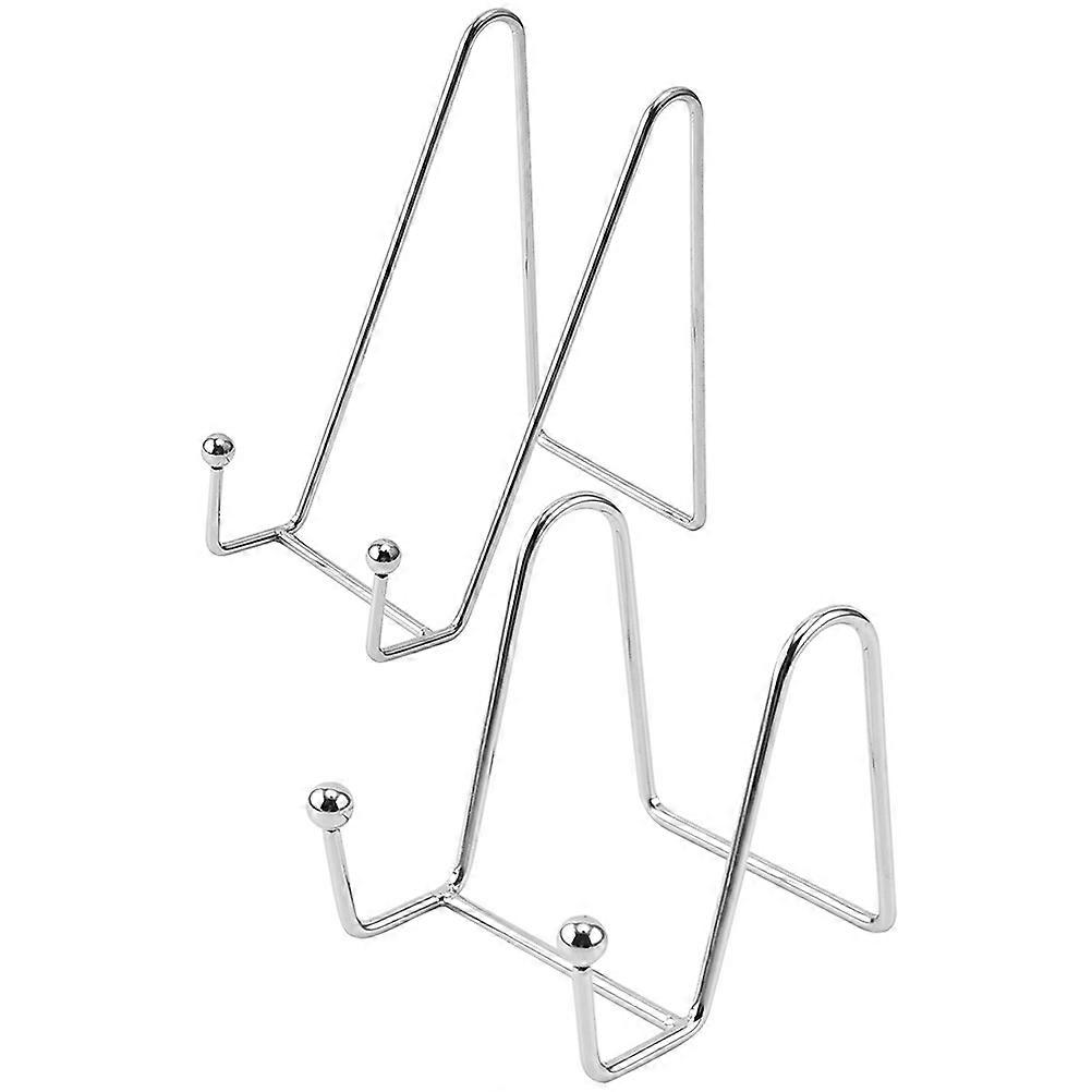 Mobile Phone Stand Iron Frame for Display Use 2Pcs Silver