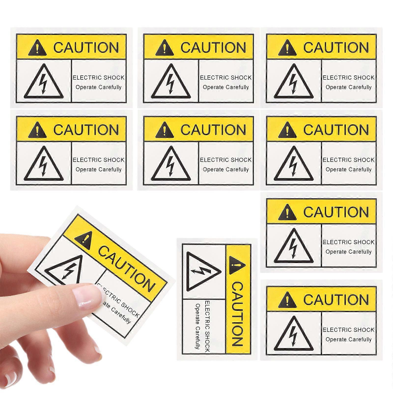 Electric Shock Warning Stickers for Hazard Prevention 10Pcs Adhesive Set