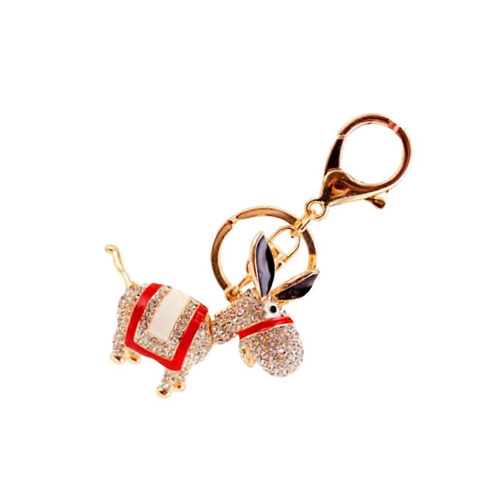 Convenient Keychain Tassel Keyring Adorable Donkey Keychain Gift For Easter Red 1Pcs