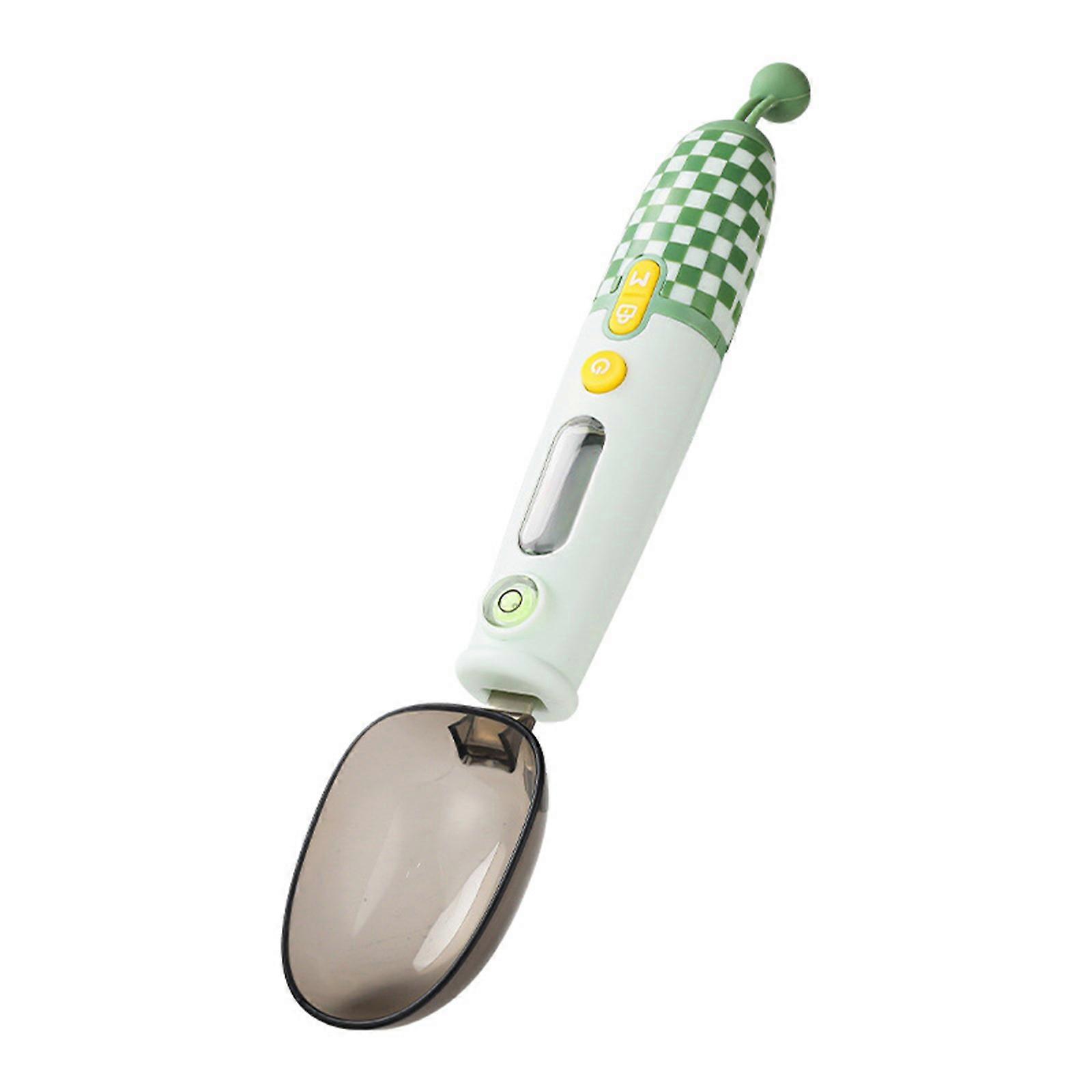 USB Rechargable LED Display Weighing Spoon Kitchen Scale Light Weight Electronic Measuring Spoon for Healthy Cooking  Green