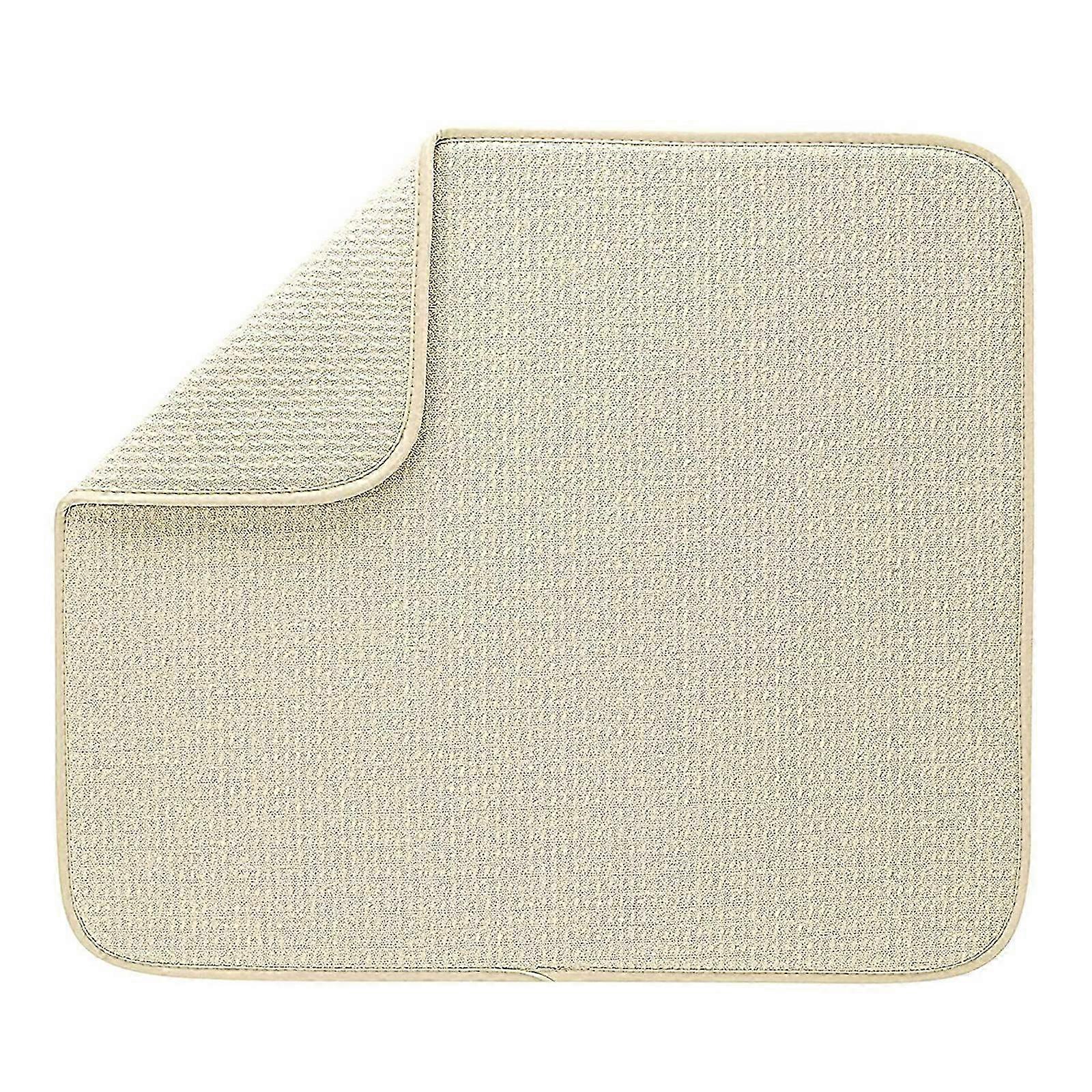 Absorbent Dish Drying Rack Pad Microfiber Dish Drying Mat Kitchen Counter Mat Multipurpose Table Pad for Tableware Pans Beige 2025