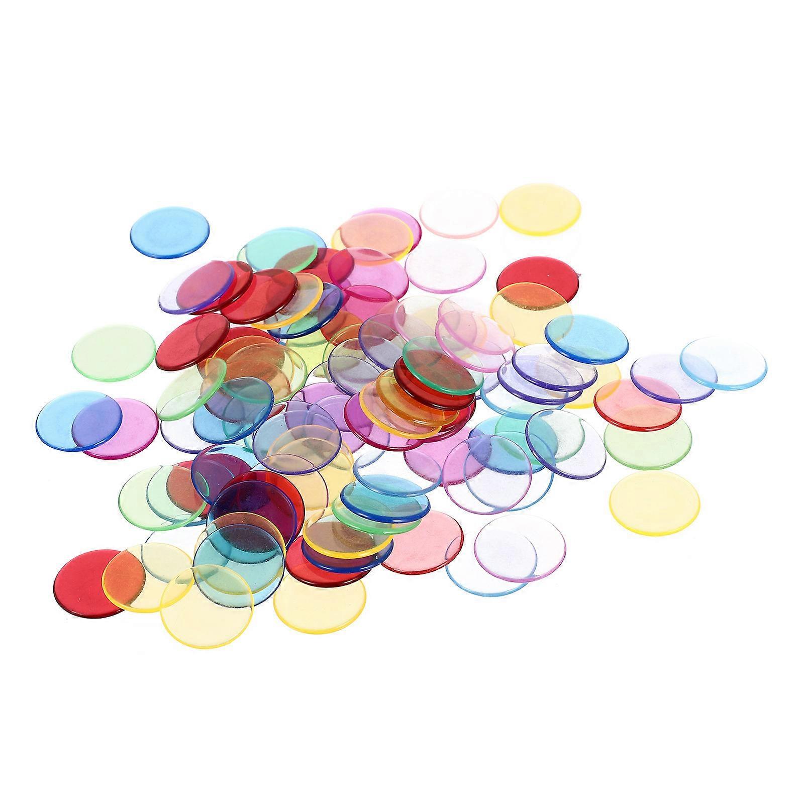 Counting Chips Plastic Markers for Playing Use 100Pcs Multicolor