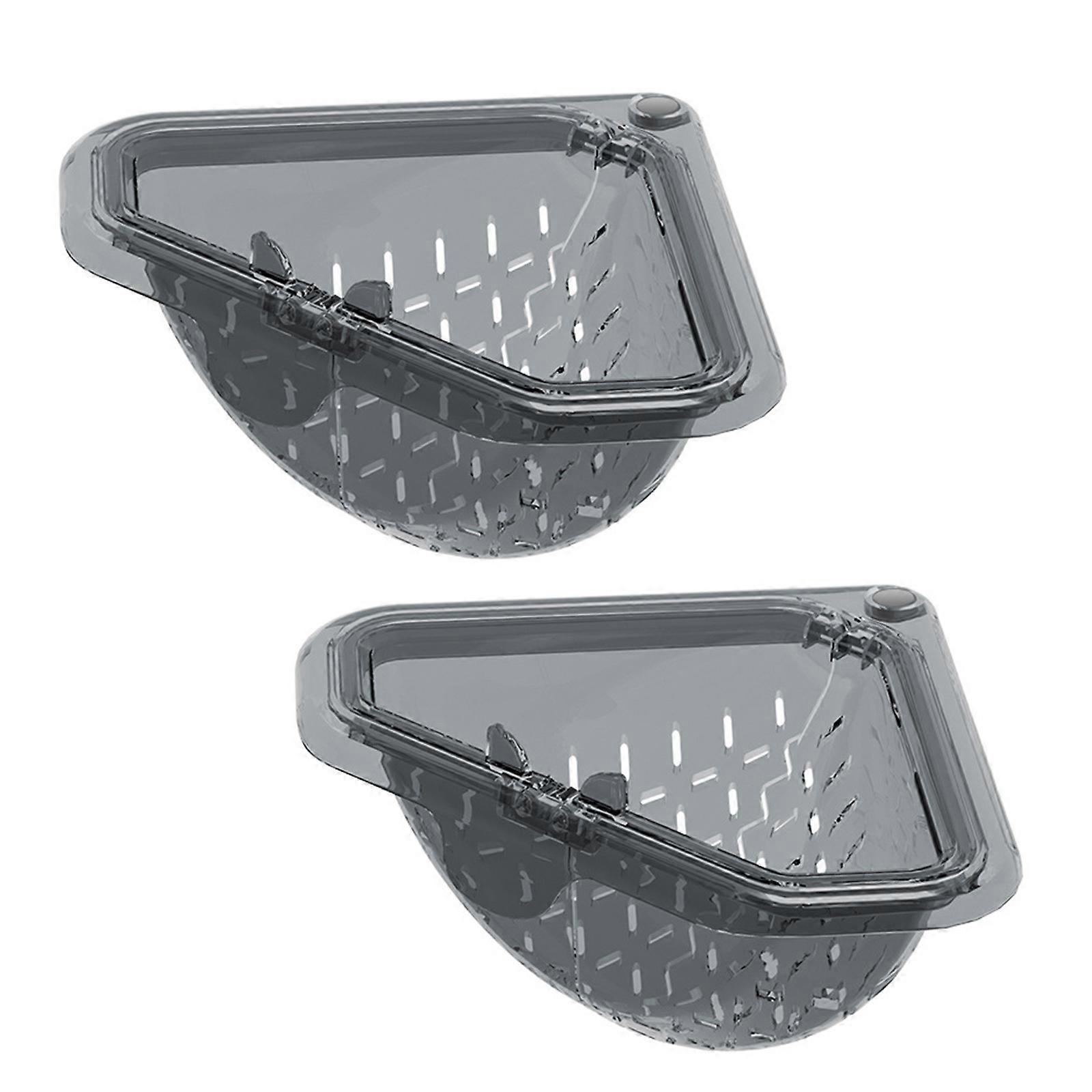 Secure Magnetic Triangle Basket For Sink Edge Attachment Nonslip Triangular Sink Strainer For Fruit Vegetables Dishes Multicolor