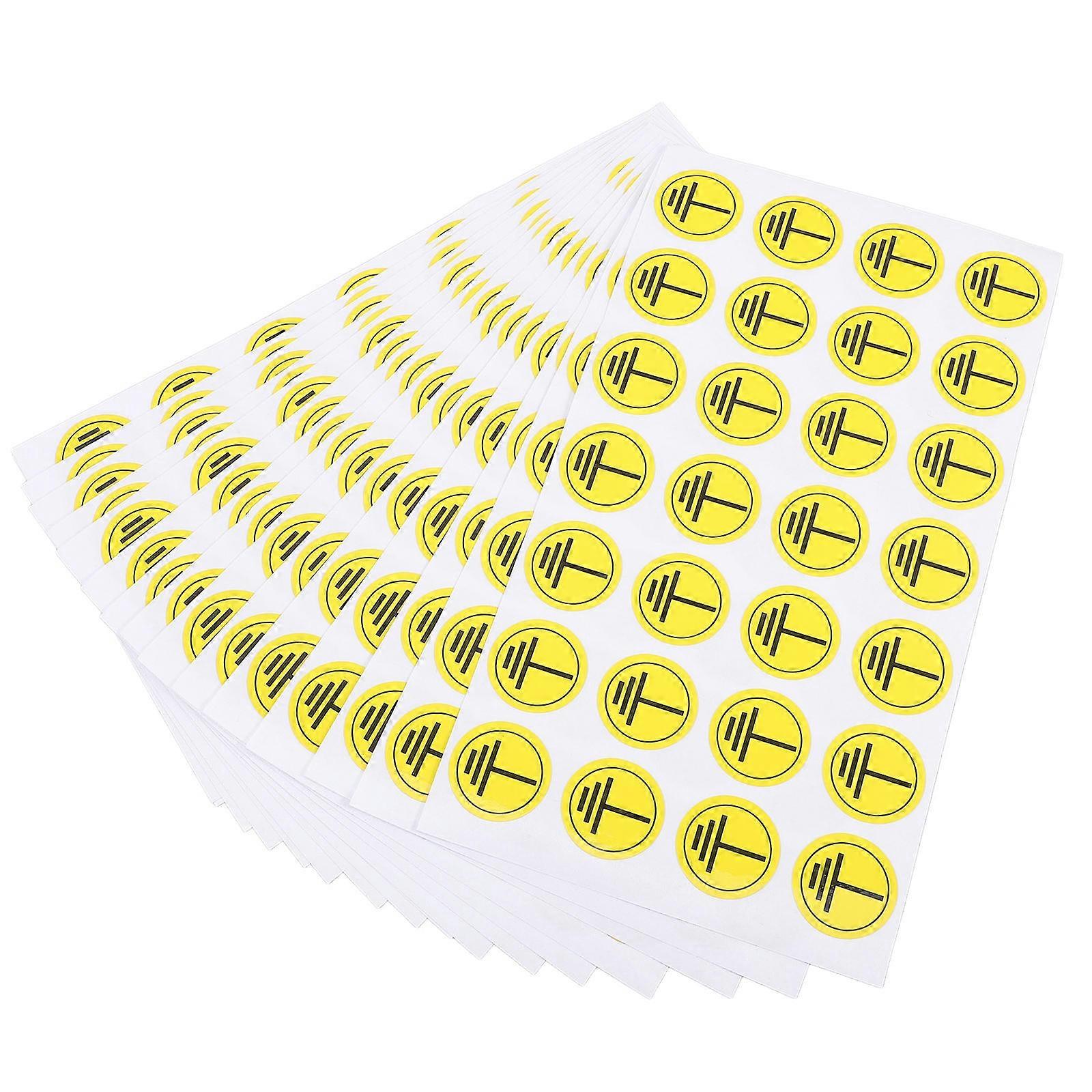 Yellow Grounding Safety Decals for Decoration Durable Paper Material 1 Set