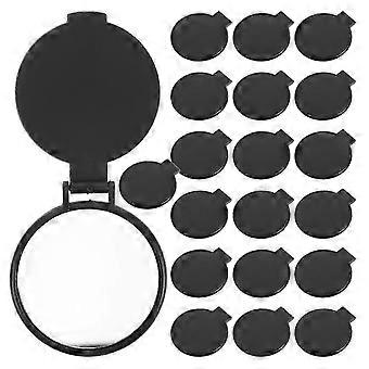 20pcs Compact Mirror Bulk Portable Folding Makeup Mirror For Purse Small Handheld Mirror Travel-Friendly Sleek Black Pocket Mirror