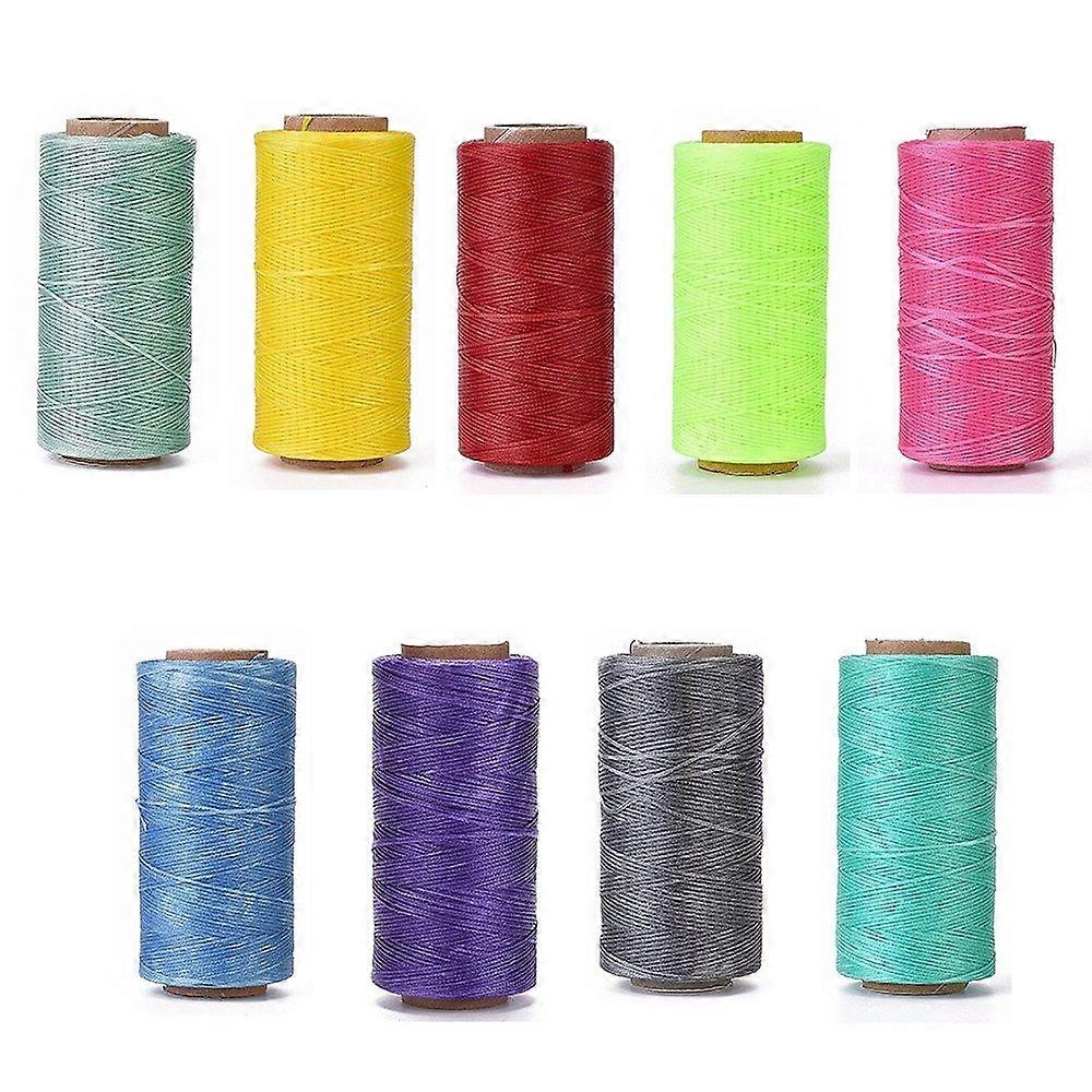 Waxed Polyester Cord Micro Macrame Cord Waxed Sewing Thread Flat Mixed color 0.8mm about 284.33 yards(260m)/roll