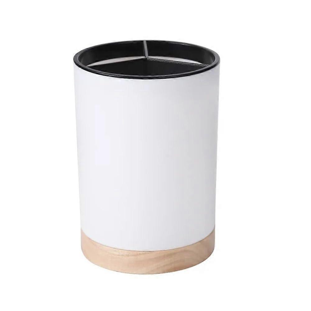 Kitchen Utensil Holder with Open  Access and Ample Storage, Detachable Plastic Organizer, White