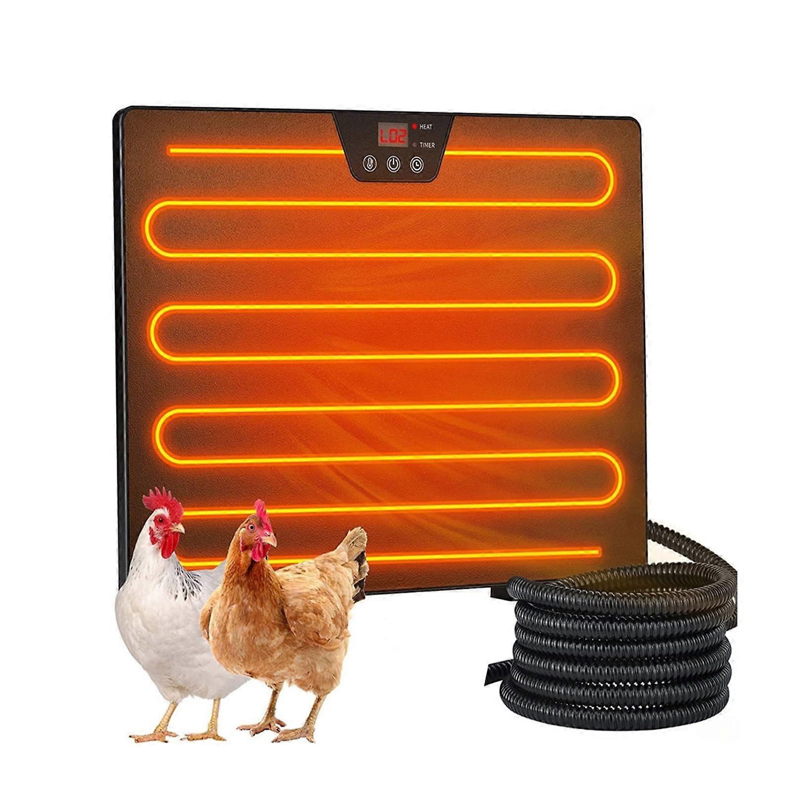 Chicken Coop Heater with Adjustable Temperature, Timer, Wall Mount Option, Overheat Protection