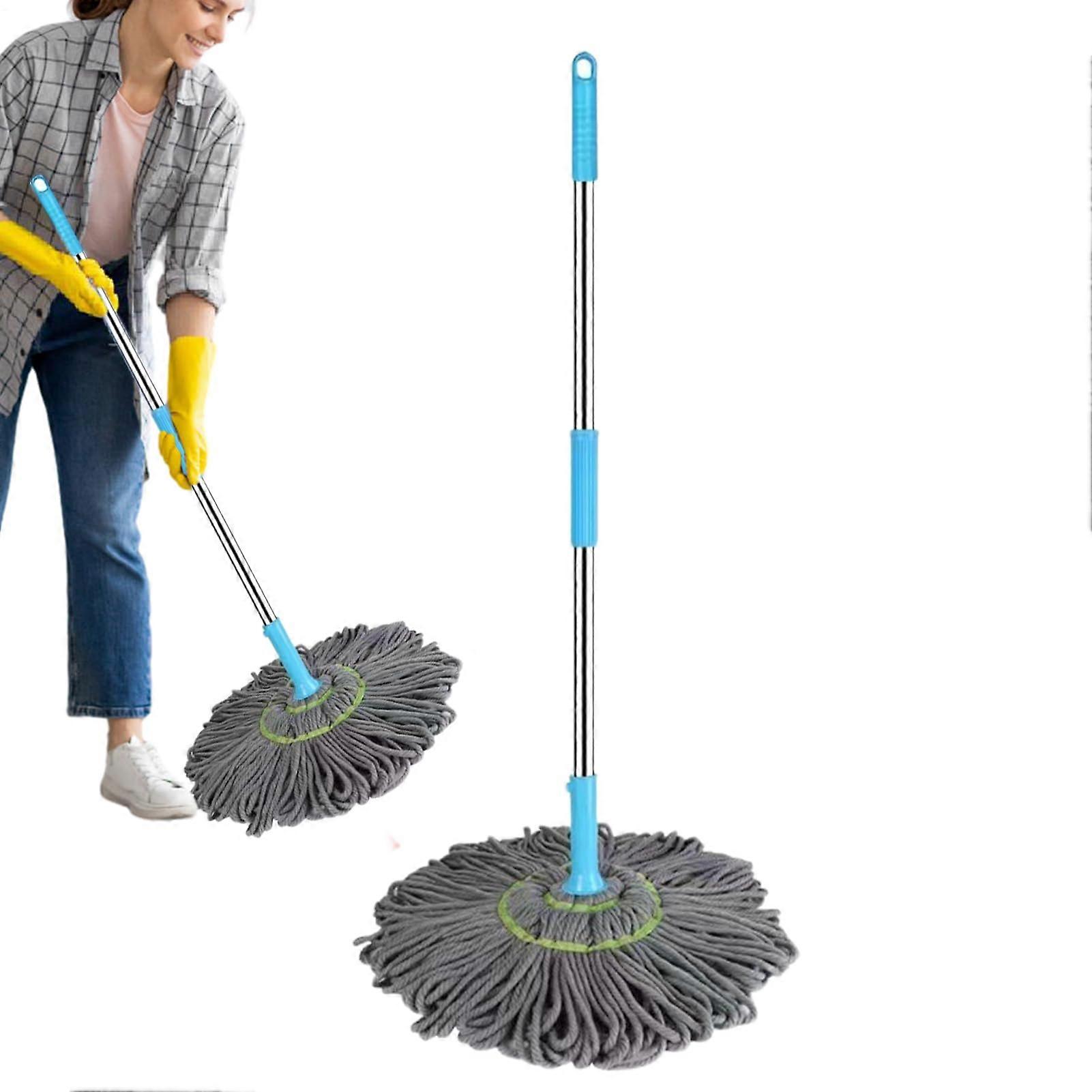 2 in 1 360 Degree Rotating Spin Mop with Microfiber Head for Floor and Wall Cleaning