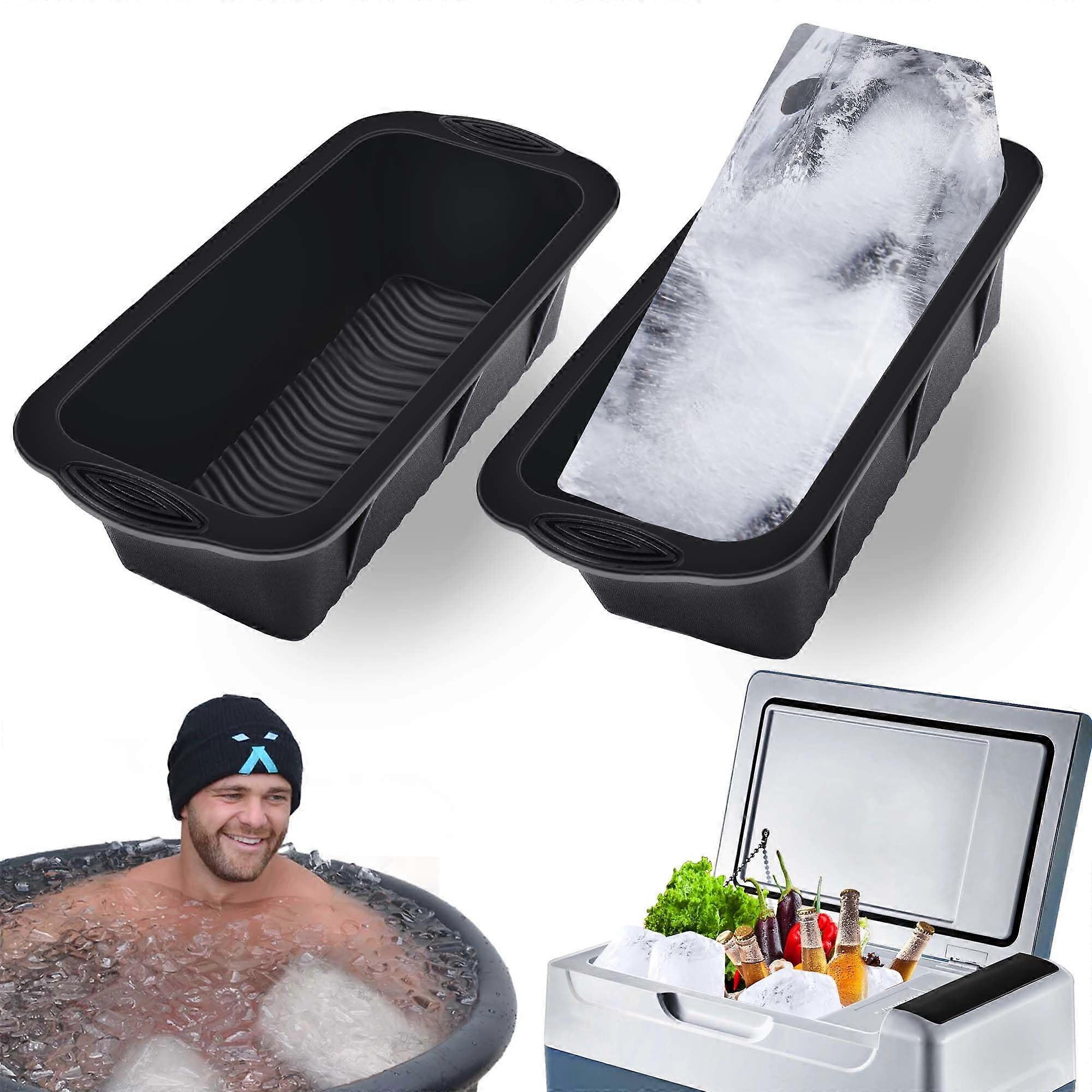 Large Ice Cube Tray 2 Pack 4.7lbs Extra Large Capacity Silicone Molds for Coolers and Ice Baths