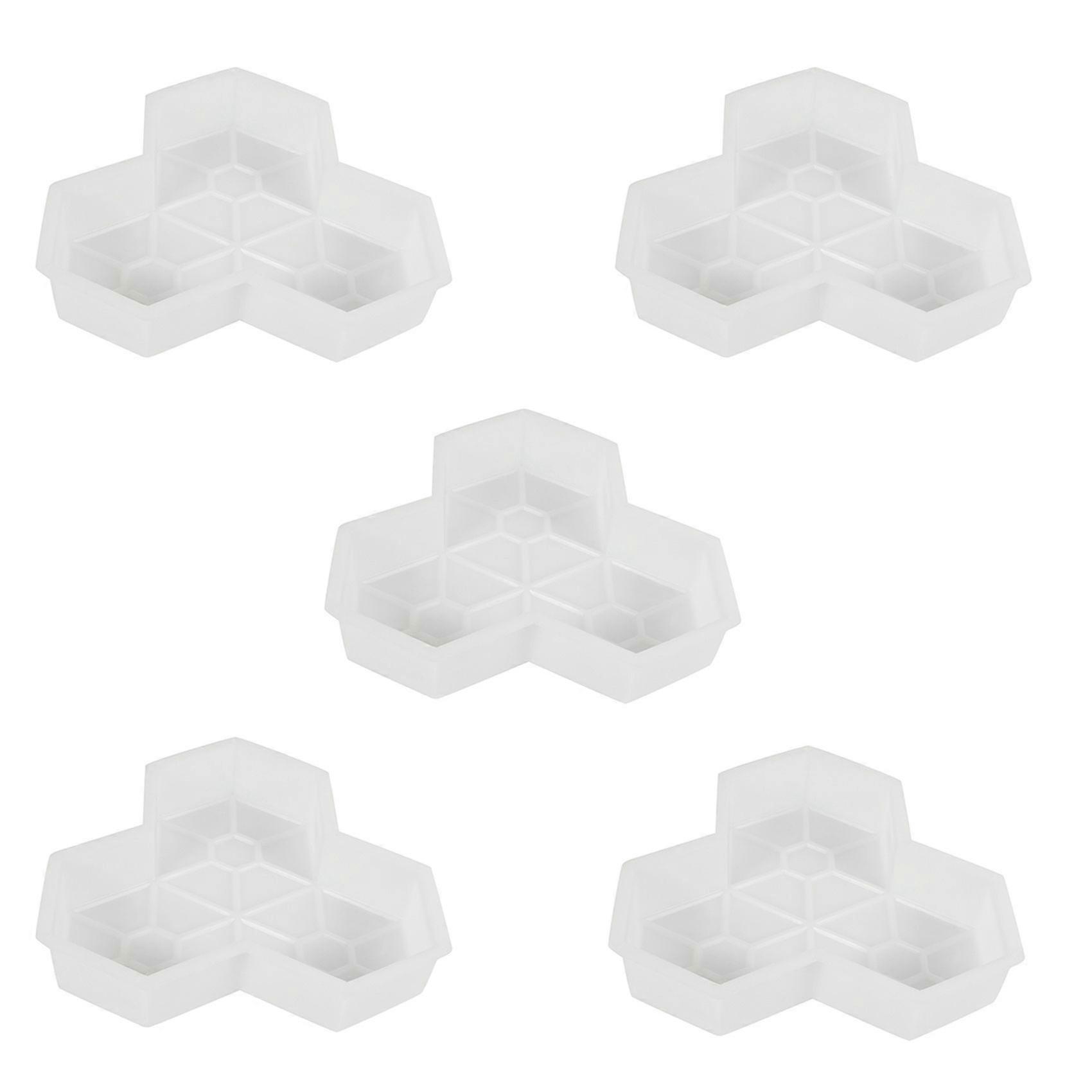 5Pcs Path Mold Maple Leaf Concrete Manually Plastic Stepping Stone Paving Molds for Pavement Courtyards Square