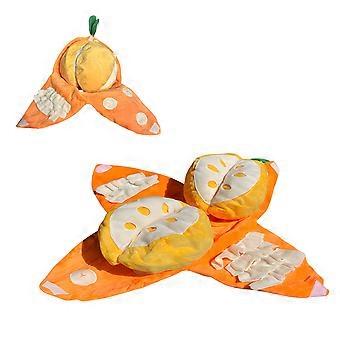 Orange Section Furry Puzzle Toy With Rustling Feature For Puppies And Tiny Breeds Multicolor