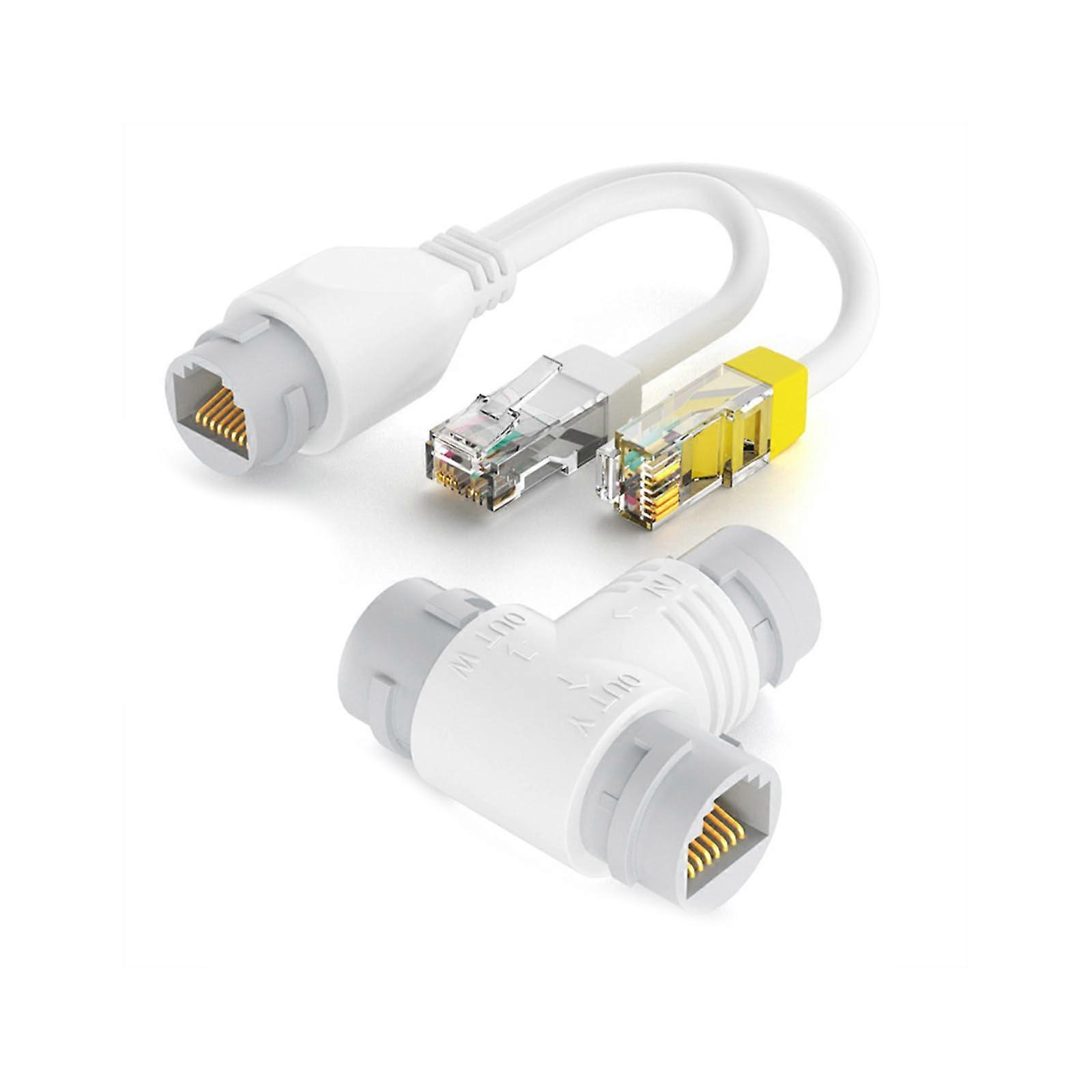 Ethernet Splitter for Security Cameras 2Way RJ45 Network Cable Splitter Speed Easy Installation