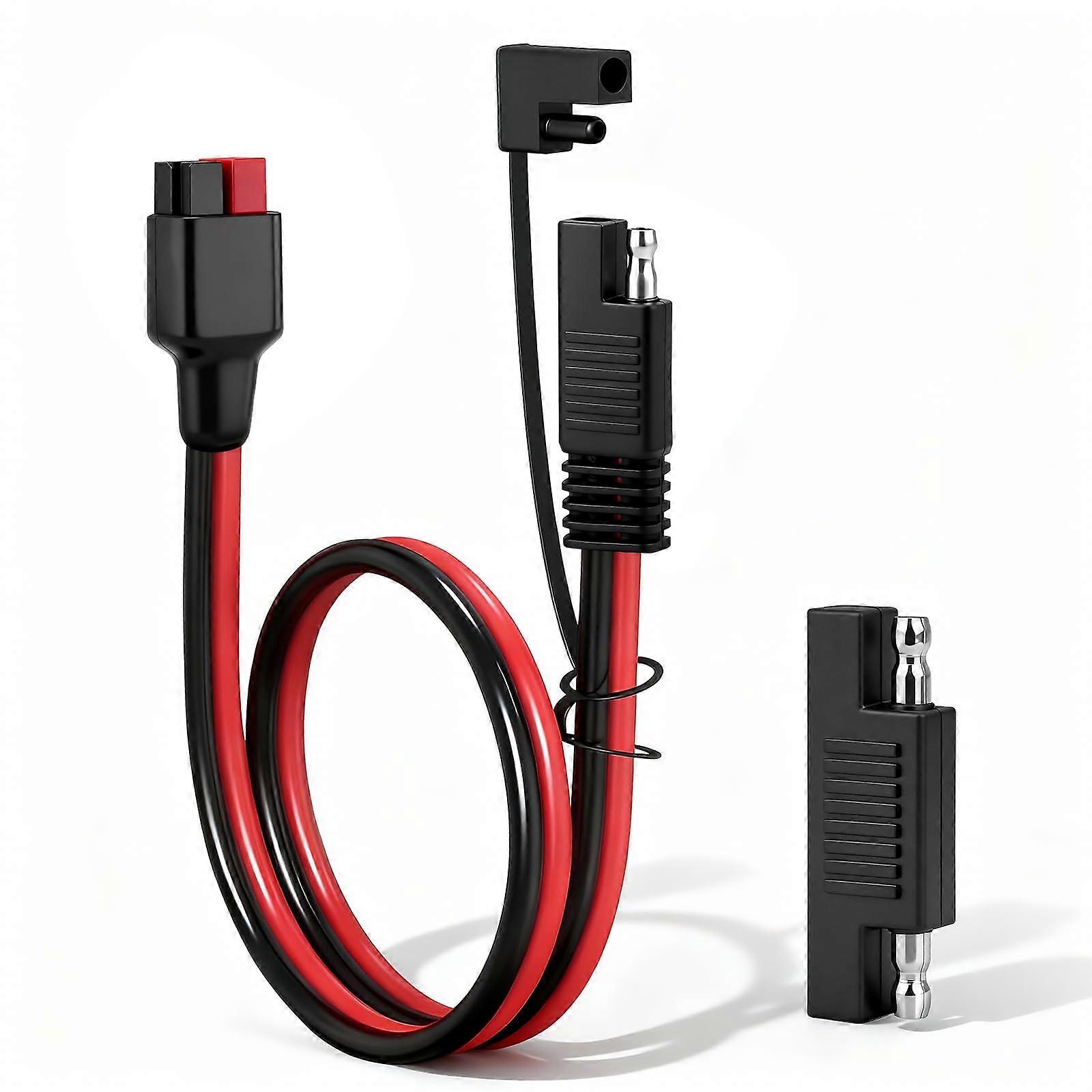 14AWG SAE Extension Cable with Powerpole and Polarity Reverse Adapter for Solar Panel 2FT