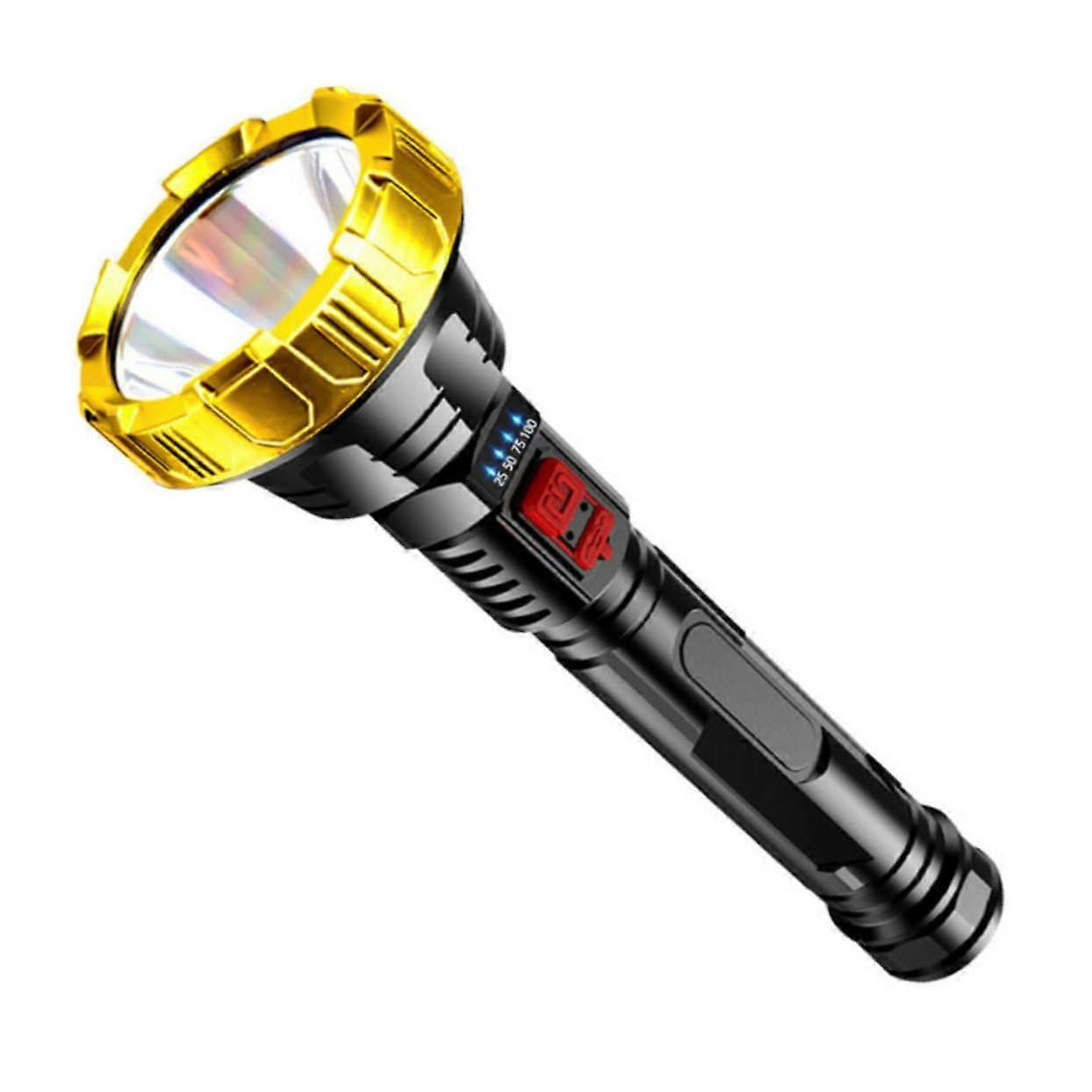 USB Rechargeable LED Camping Flashlight with Ultra Bright Beam, Waterproof Torch for Hiking