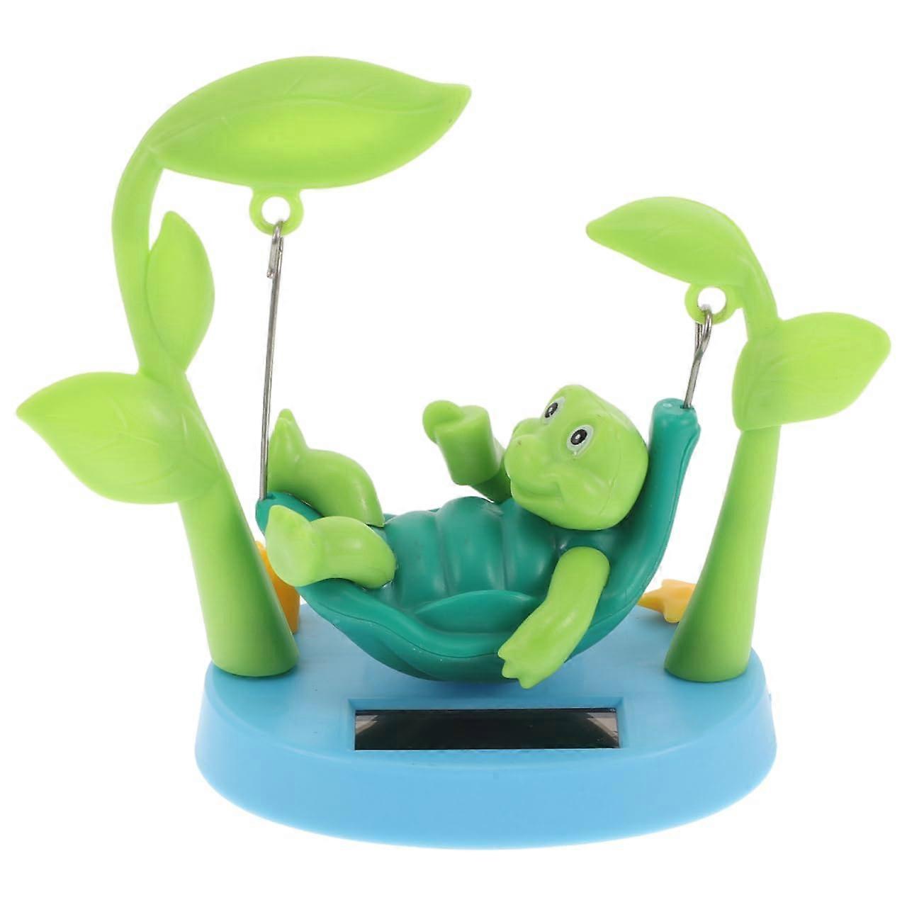 Solar Powered Turtle Dashboard Ornament with Swinging Head, Cute Bobblehead for Car Interior