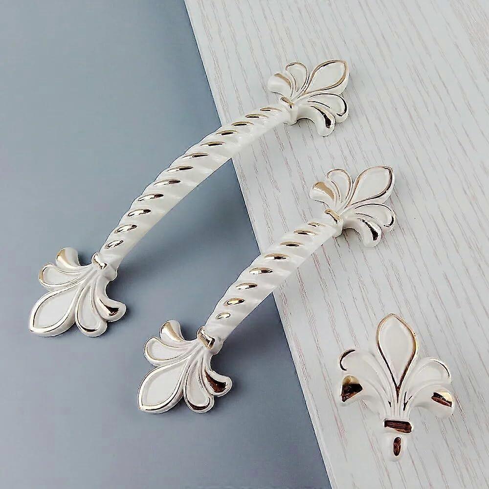 White Cabinet Handles and Drawer Pulls for Wardrobe Cupboard Dresser Sliding Door Knobs