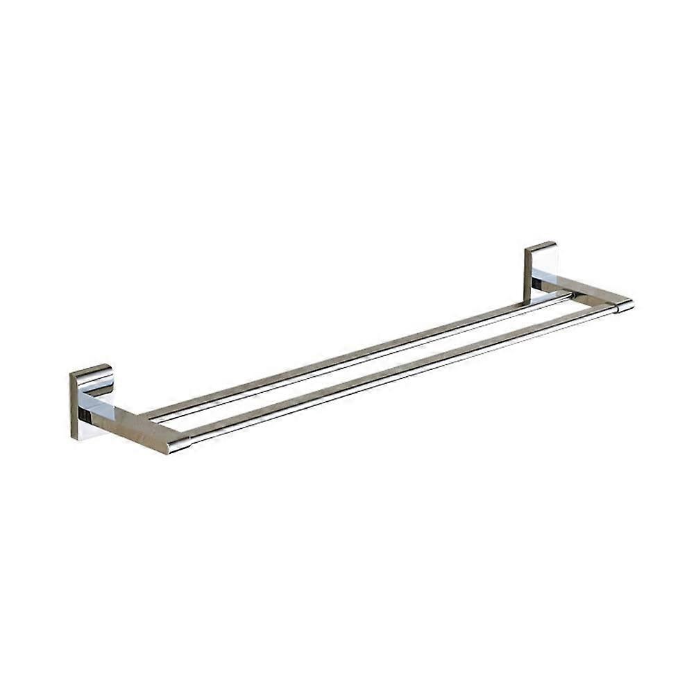 Wall Mounted Chrome Towel Rack with Rustproof Finish and SpaceSaving Double Bars for Bathroom