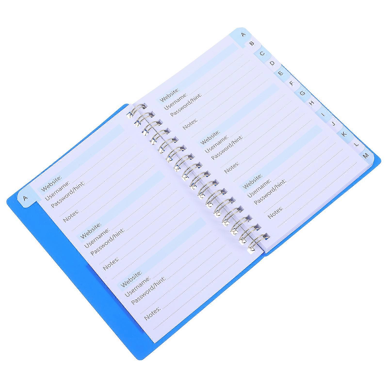 Blue Password Notebook for Secure Website Address Management with 5Pcs