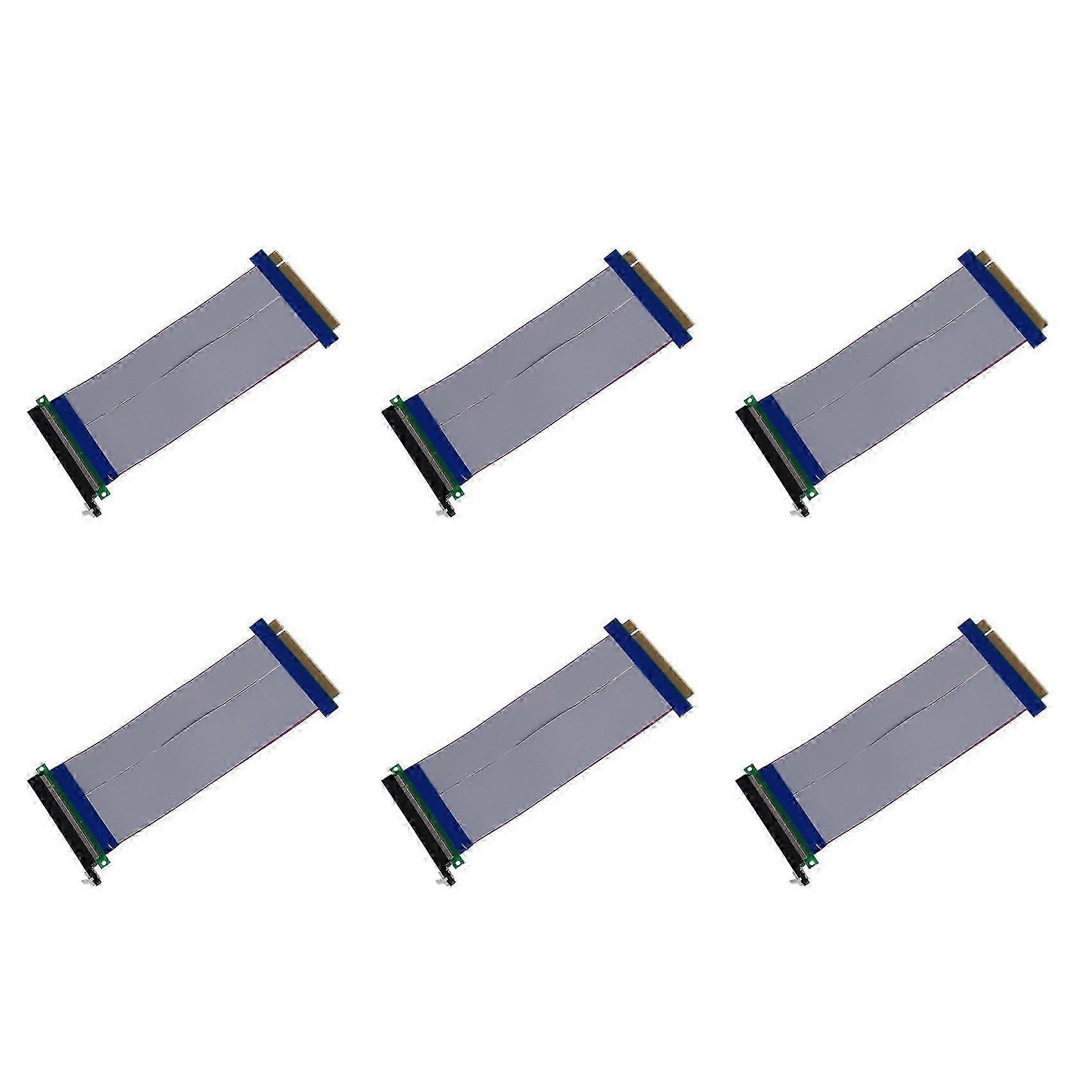 6X PCI-E Express 16X Riser Card Extender Extension Cable Ribbon Flex