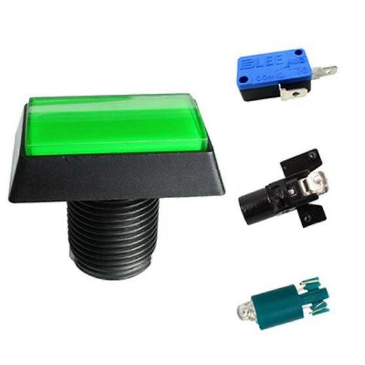 Arcade Square Rectangle Buttons LED Push Illumilated with Microswitch