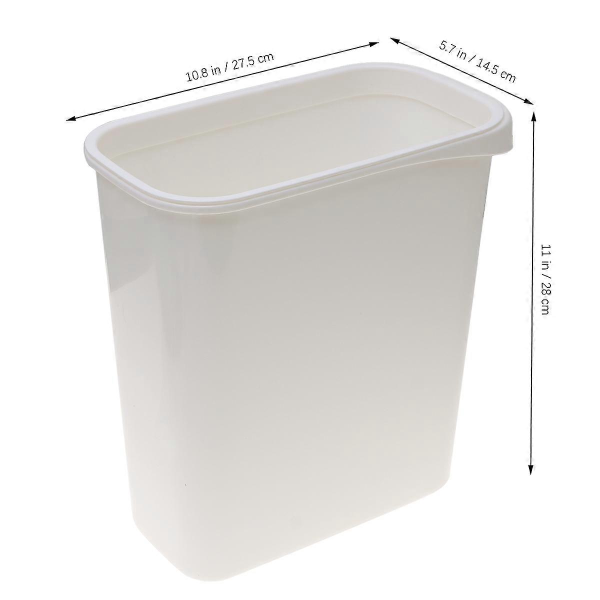 White Garbage Container Rectangular Waste Bin for Garbage Use Nordic Style Desktop