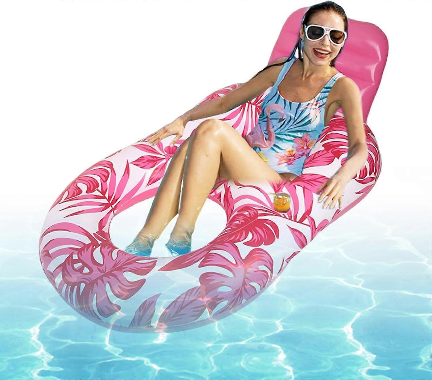 Inflatable pool lounger for adults Maple leaf design