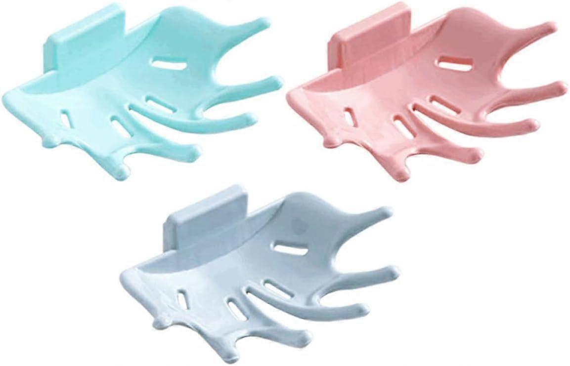 3pcs Wall Mounted Soap Holder Set with Suction Cups Punch