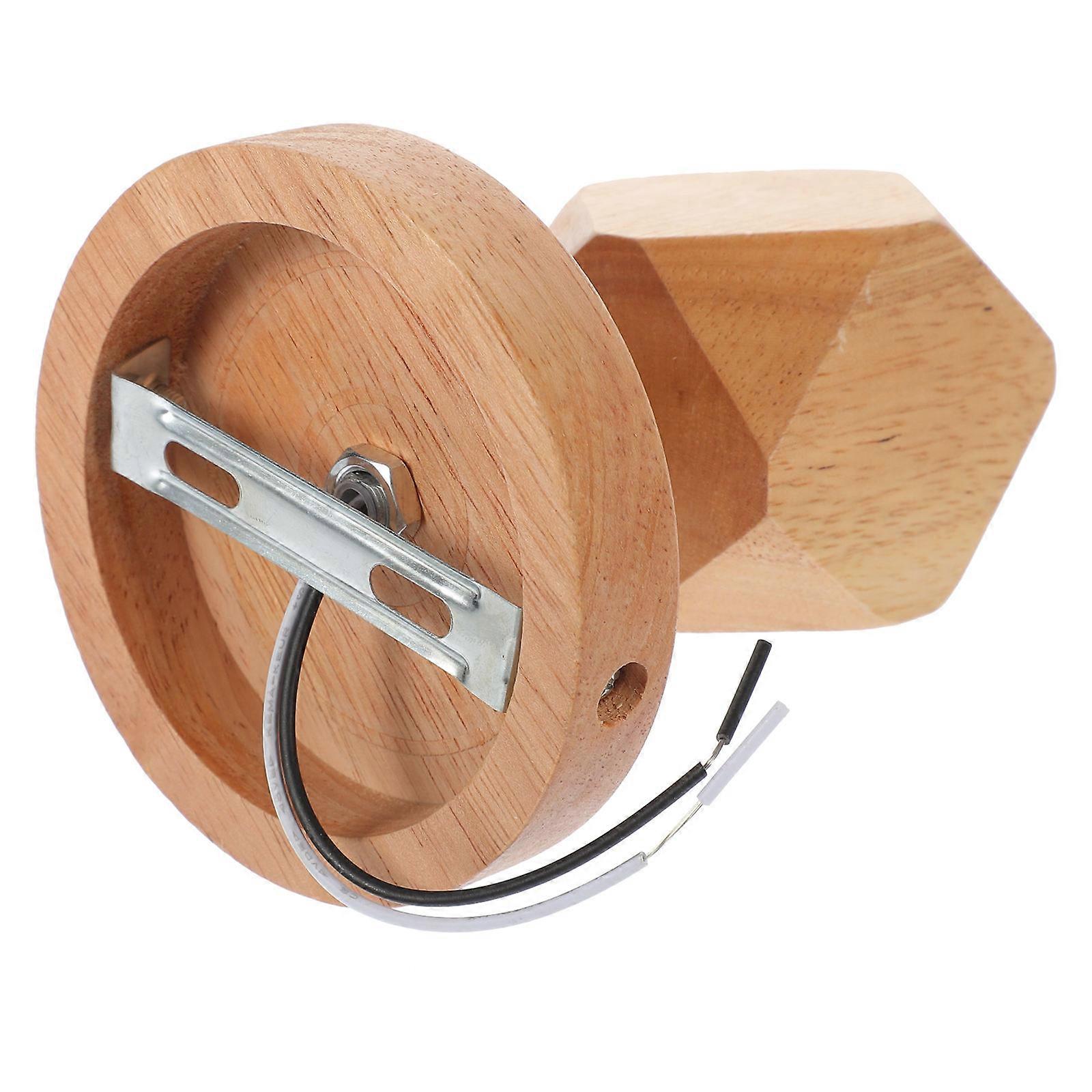 Ceiling E27 Screw Bulb Holder Wood Rotatable Lamp Socket 2Pcs Beige
