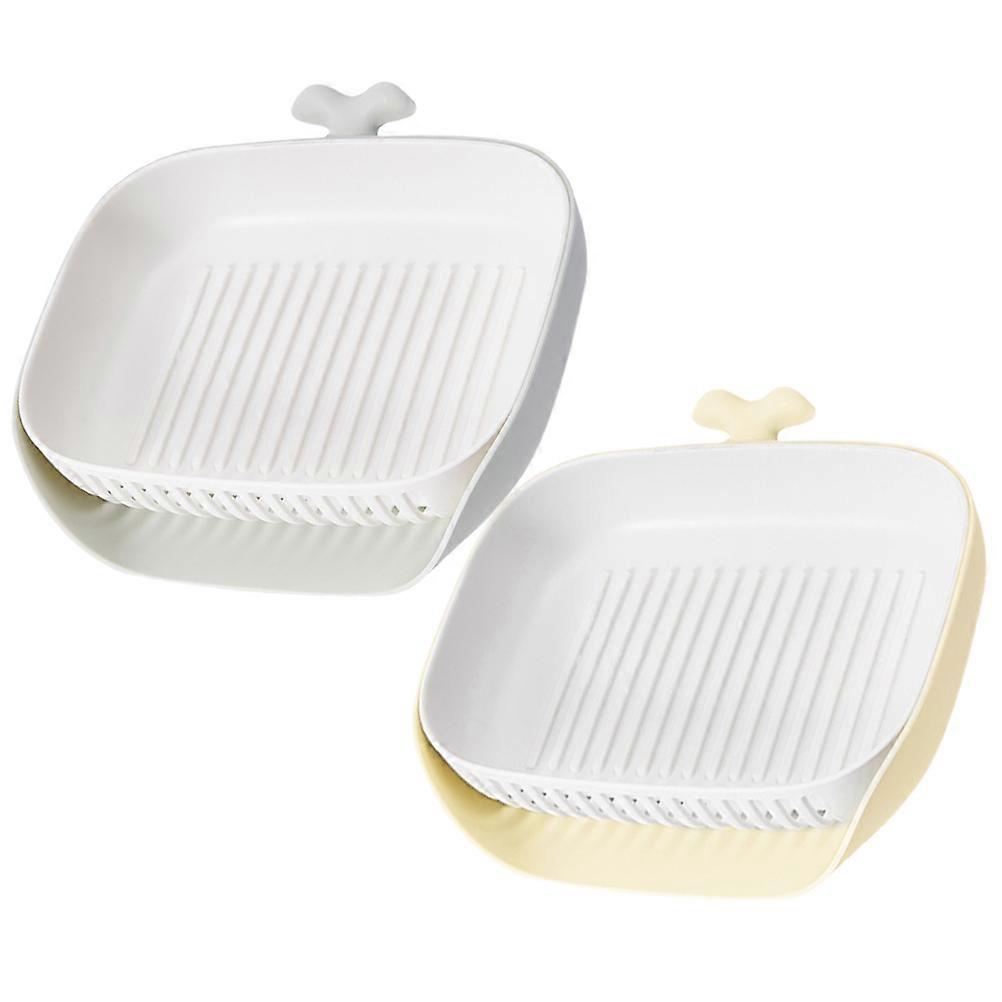 Bathroom Soap Dish Plastic Holder with Draining Feature 6Pcs Whale Shape Set