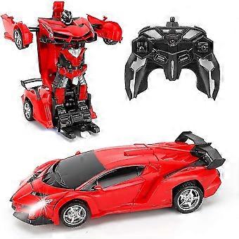 Transformerbar fjernstyrt bilrobot, 2,4 GHz fjernkontrollleke med konvertering med én knapp, skala 1:18