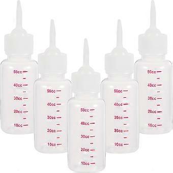 5pcs 50ml Pet Nursing Biberon Biberon Lait Feeder (Tête Pointue, Blanc)