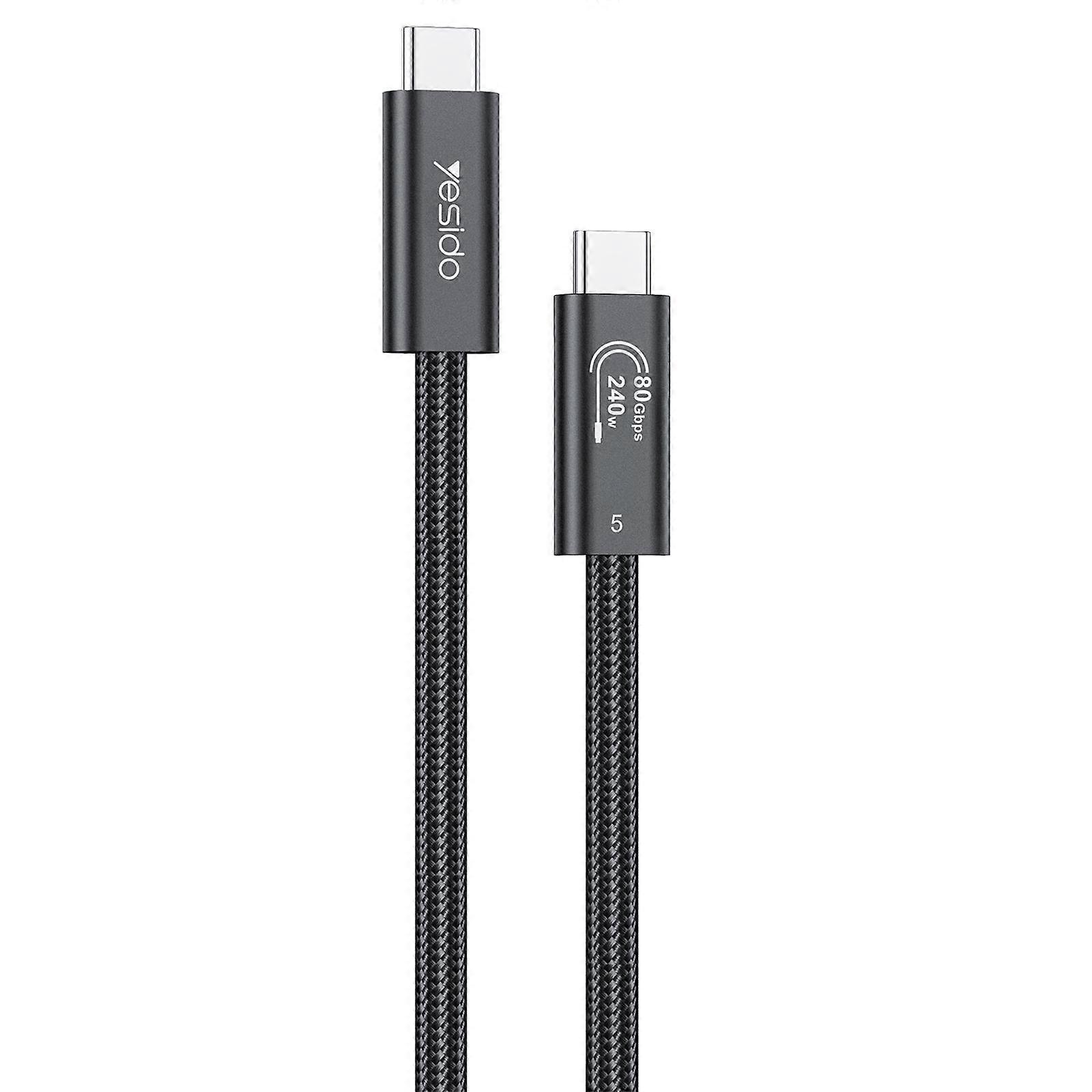 Yesido CA211 240W 16K 60Hz Type-C to Type-C Thunderbolt 5 Full Function Data Cable 1m